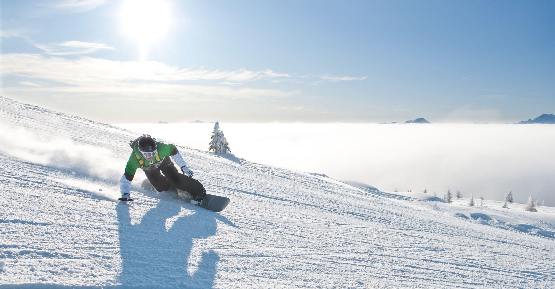 Snowboarder & Pisten für Skifahrer auf Gerlitzen Alpe Kärnten - Aktivitäten & Winter in Pension mit Zimmer & Ferienwohnungen Pilsachhof