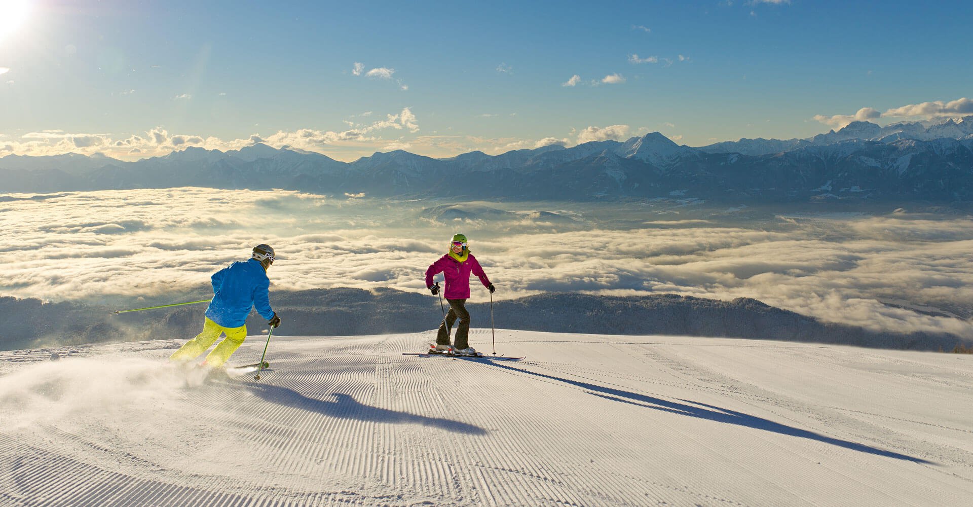 Skiurlaub in Kärnten auf Gerlitzen Alpe - Skifahren mit der ganzen Familie bei Winterurlaub in Hotelpension Pilsachhof 
